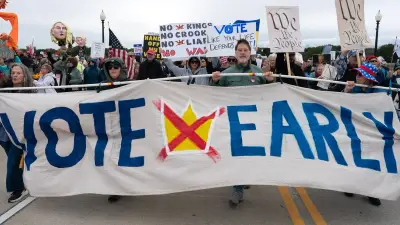 No Kings rallies across America urge voters to cast ballots early ahead of midterms